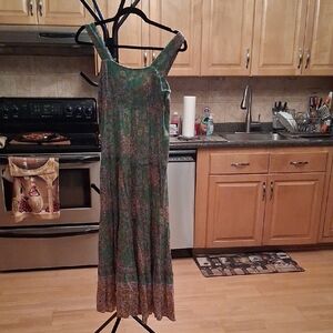 Billabong Green and Brown Floral Maxi Dress